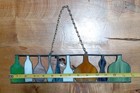 Unique Vintage Stained Glass-sun Catcher Art Wine Bottles 3 25 t X 14 w