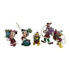 Rare Disney Parks Santa Mickey Mouse And Friends 5 Piece Christmas Ornament Set