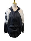 Adidas Women   s Black And White Half-zip Windbreaker Pullover Size M