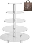 Large 5 Tier Acrylic Round Wedding Cake Stand Cupcake Stand Tower Dessert Stand