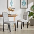 Set Of 2 4 Button Tufted Dining Room Armless Dining Side Chair High Back Kitchen