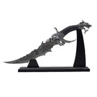 Fantasy Dragon Dagger Ornately Decorative Fixed Blade Collectible Knife W  Stand