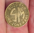   rare Vintage Santa Monica Municipal Bus Lines One Zone Fare Token  