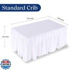 White Crib Bed Skirt 28  X 52  With 14  Drop - Dust Ruffle Crib Skirt With Sp