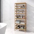 6 Tier Bamboo Freestanding Shelf Unit  Multifunctional Bookshelf Bookcase