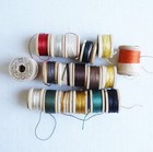 Vintage  15  Wooden Spools Silk Thread Belding Corticelli Coats   Clark Sewing