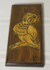 Vintage 1975 Carved Owl Wall Art Flat Wooden 11 75  Plaque