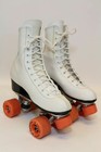 Vintage Roller Derby Skates Women s Size 6 White Orange Wheels Stock  982 Nice 