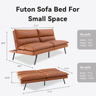 Futon Sofa Bed  Memory Foam Armless Couch Bed  Loveseat Convertible Couch For Sm