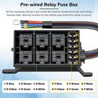 12v Automotive Relay Box 6 Way Relay Fuse Box  With 12 Awg Pre-wired