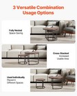 Vevor Nesting Coffee Table Set Of 2 Round Coffee Table 23 6 In  brown   Black 