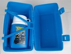 Vintage 1977 Chips King Seely Thermos Co  Blue Plastic Lunch Box W  Thermos 