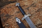 Handmade Damascus Viking Black Sword With Scabbard    norse Replica By Skaldblades