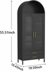 Arched Cabinet With Glass Door   2 Drawer Display Cabinet Kitchen Pantry Storage