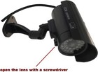 4 Dummy Security Camera Bullet Fake Cctv Surveillance Leds Light Warning Sticker
