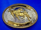 Bulldogging Steer Wrestling Western Rodeo Cowboy Blank Trophy Award Belt Buckle