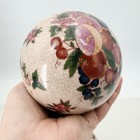 Vtg Ceramic Sphere Orb Carpet Balls Floral Crackle Boho Cottagecore Centerpiece