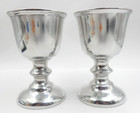 Vintage Set Of 2 Wilton Armetale Rwp Plough Tavern Pewter Goblets