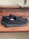 Hey Dude Wendy Slip Resistant Work Shoes Women s 8 Black Canvas Slip On Snekers