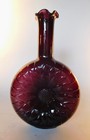 Clevenger Brothers clayton Glassworks - 7 3 4 h Deep Amethyst Sunflower Bottle