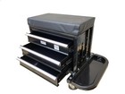 3 Drawers Padded Mechanic Stool Rolling Tool Chest Box Storage Rack Creeper Seat