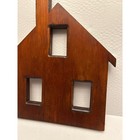 Vtg Picture Frame Rustic Wood House Silhouette Wall Decor Cutout 13  Handmade