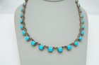 Vintage Taxco Mexico Sterling Silver 925 Turquoise Necklace 18 