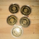 King Of Poker 5pc Poker Card Guard Tokens Gold black In Capsules Cases