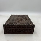 Antique Carved Wooden Box Jewelry Trinket Box Anglo-indian Sandalwood