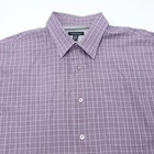 Van Heusen Dress Shirt Men s L  16-16 5  Purple Plaid Classic Collared Button-up