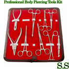 10 Pieces Professional Body Ear Piercing Navel Tools Pliers Clamps Forceps Kit