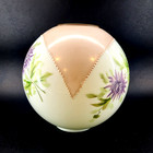 Antique Glass Lamp Shade Globe Gone With The Wind 9  D Painted Chrysanthemum