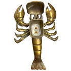 Antique Brass Figural Lobster Or Cray Fish Match Safe Some Wear