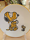 Peanuts Snoopy Woodstock 2025 Halloween Appetizer Plates Hand Painted Rare Htf