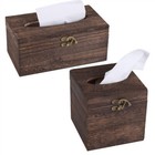 Tissue Box Dispenser Paper Storage Holder Napkin Case Organizer Wooden Cover
