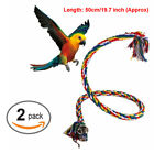 2 Packs Parrot Hanging Braided Budgie Chew Rope Bird Cage Toy Stand Swing Ah9