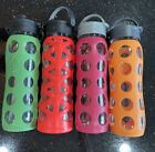 Lot Of 4 Lifefactory 22 Oz Glass Water Bottles With Silicone Sleves Euc