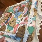 Vtg 90 spuffy Lace Fabric Handmade Photo Album Scrapbook Baby Kids Teddy Bears
