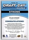 16 17 Sp Game Used Draft Day Marks  e  Dylan Strome Rc  22 35 