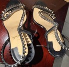 Christian Louboutin  Rosalie 100 Spikes Slingback Sandals Women   s Size 7 Black