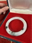 Vintage 1960s Jadeite Jade Bangle  White  Lavender    Green  Untreated  Boxed