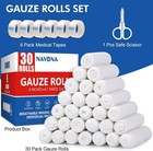 Navona Gauze Rolls 30 Pack  4 In X 4 1 Yards  Individually Rolled Pack Of 30