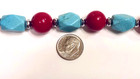 25  Turquoise Coral Necklace  Hand-knotted In Usa   Large Sterling Silver Clasp 