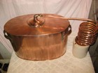 Antique Oval Copper Moonshine Still W coil  nice Stoneware Jug- A Man Cave Must 
