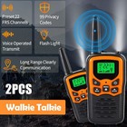 2pack Waterproof Long Range 100 Mile Walkie Talkie Two Way Radio Charge Headset