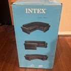 Intex Inflatable Corner Living Room Air Mattress Sectional Sofa Couch  Gray
