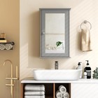 Bathroom Medicine Cabinet With Mirror  Wall Mounted Single Mirror Door Storage C