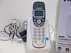 V Tech Cordless Phone With Caller Id   Call Waiting - White   Grey Model Cs6114