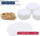 200 Pcs White Kraft Scalloped Paper Gift Tags With 100 Feet Natural Jute Twine S