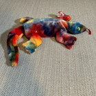 Vintage Ty Lizzy Beanie Buddy Rare Tie-dye Pattern Lizard Mwmt